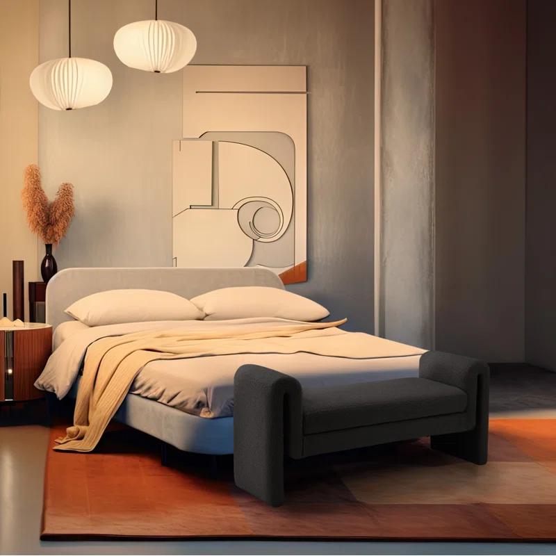 Wrought Studio™ Hiroyasu Upholstered Boucle Bench