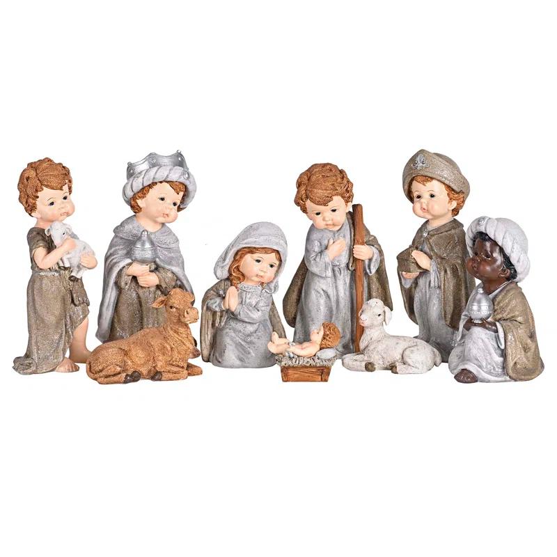 Alcott Hill® Nativity Family Wisemen Shepherd Boy 8H