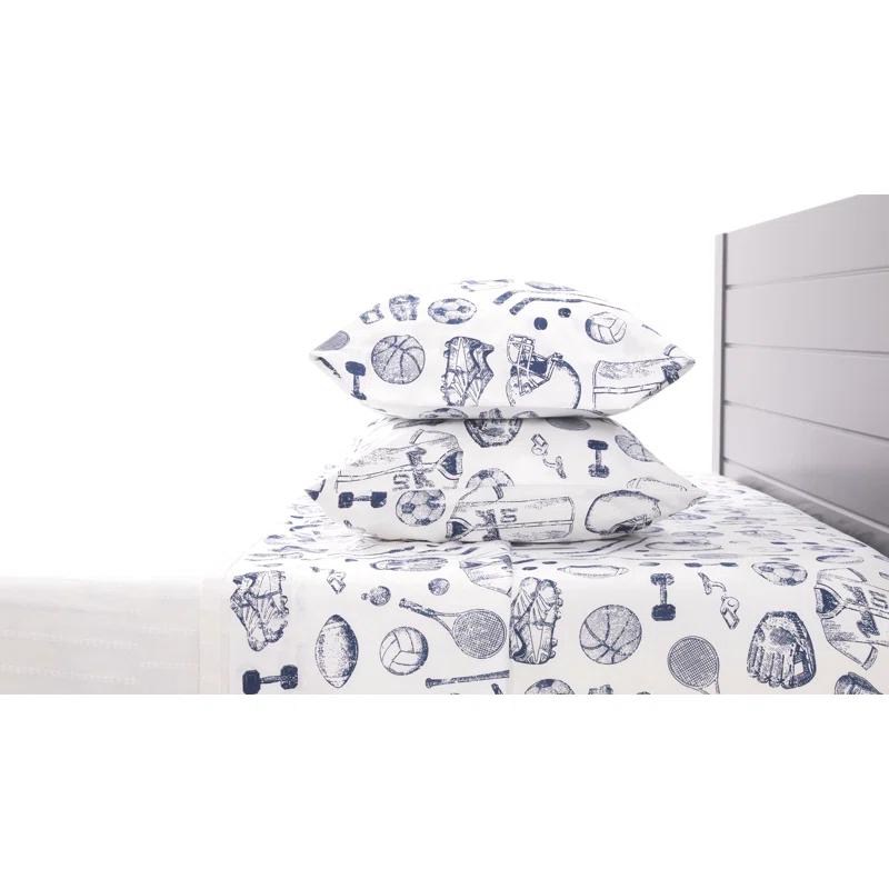 Where the Polka Dots Roam Sports Classic Collection Sports Kids Sports Bedsheets Set, Super Soft Baseball, Football, Soccer Themed Bedsheets