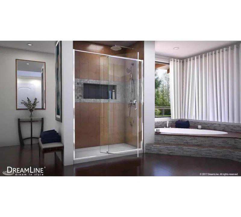 DreamLine SHDR-22487200-01 Flex 44" W x 72" H Pivot Semi-Frameless Pivot Shower Door with Clearmax Technology