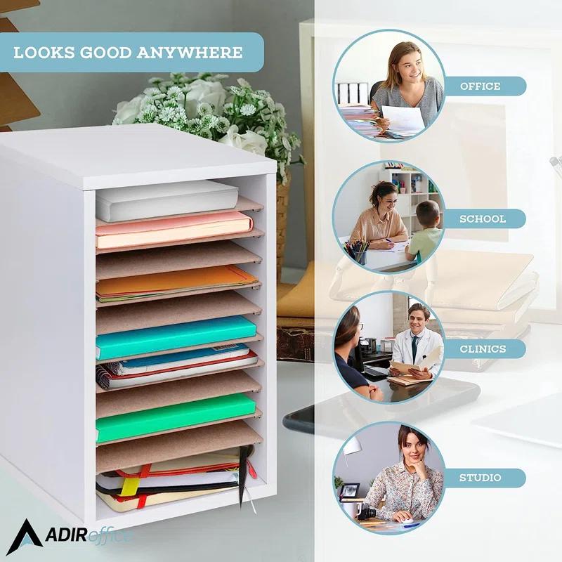 AdirOffice Manufactured Wood Compartment Organizer Literature Sorter Organizer