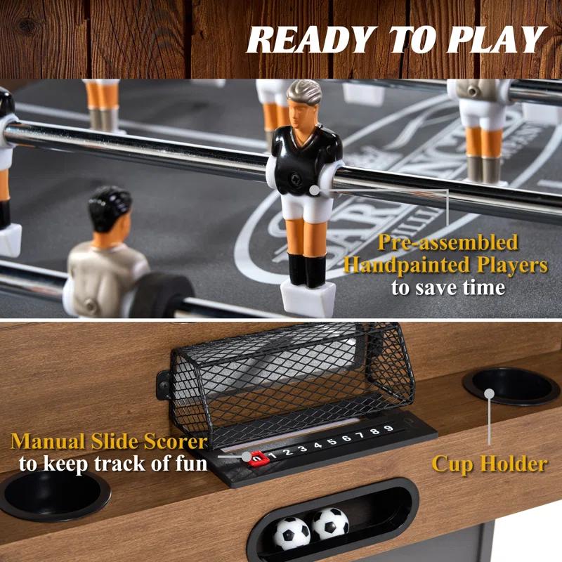 Barrington Billiards Company Barrington Urban Collection 54” 3-in-1 Combination Table includes  Air Hockey, Foosball, And Table Tennis