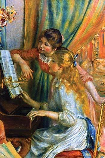 Buyenlarge " Girls At The Piano " by Pierre-Auguste Renoir