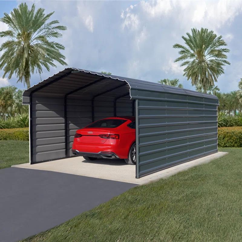 Arrow Arrow Steel Carport with 2 Side Wall Kits, 12x20x07