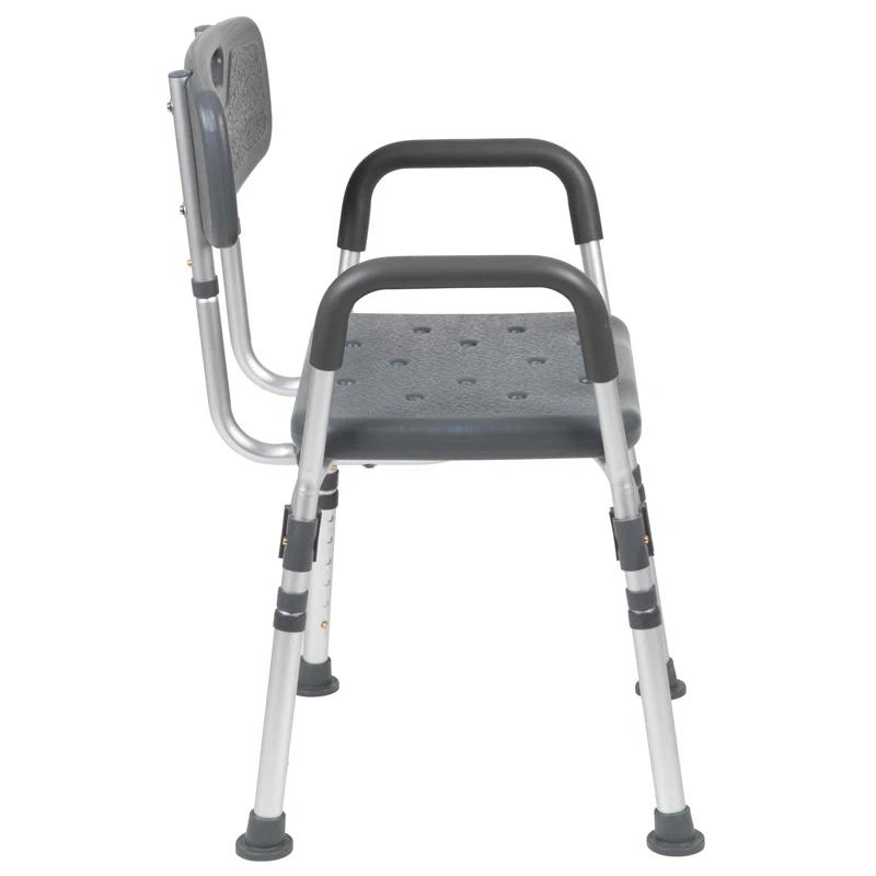 DC-HY3523L-GRY-GG Jane Aluminum Height Adjustable Bath and Shower Chair