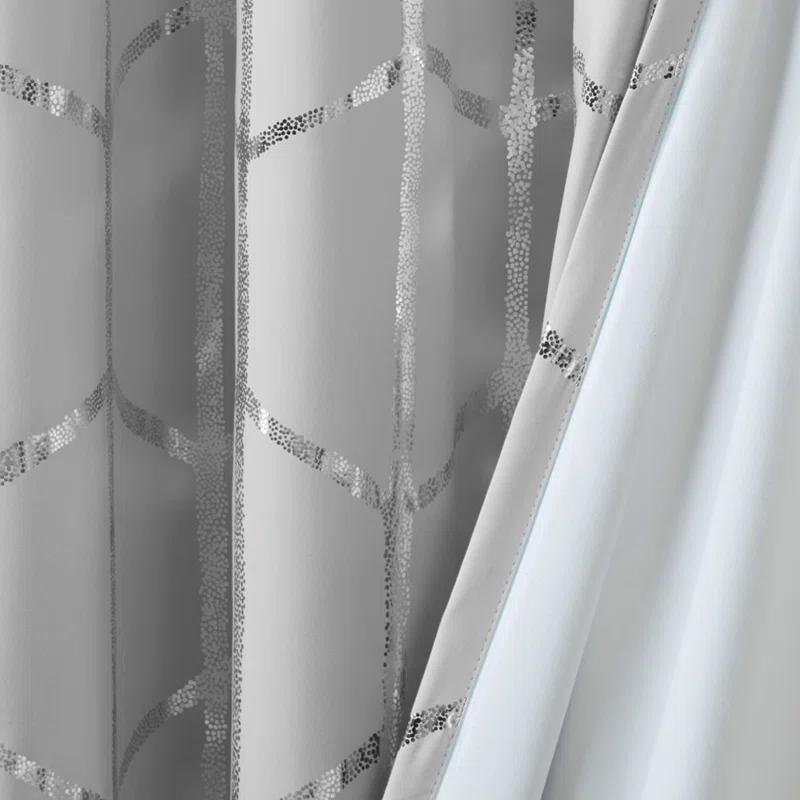 Intelligent Design Raina Geometric Total Blackout Grommet Single Curtain Panel