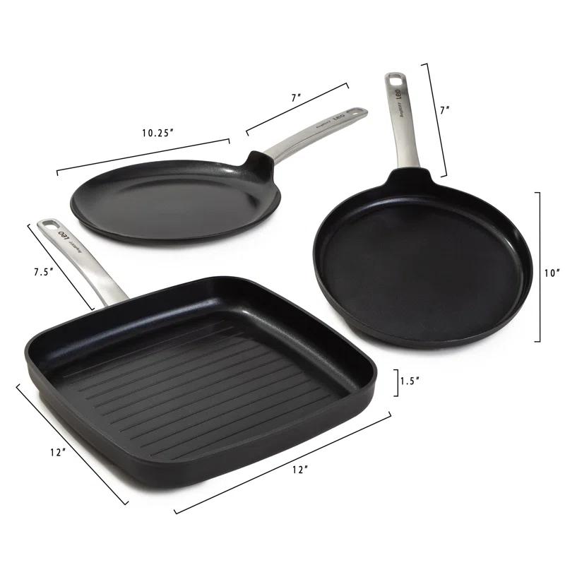 BergHOFF BergHOFF Leo Graphite Nonstick Ceramic Pancake Pan 10.25", Sustainable Recycled Material