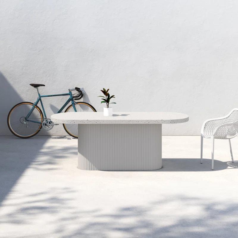 Ros 79'' Stone Outdoor Dining Table