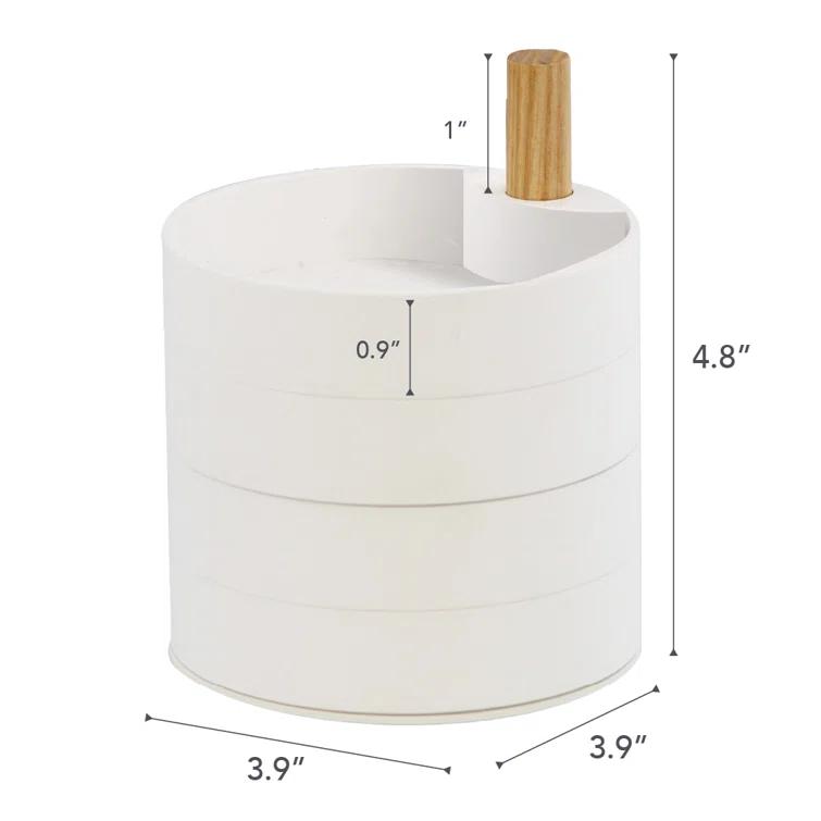 Yamazaki Home 4-Tiered Jewelry Boxes Saving, Plastic + Wood