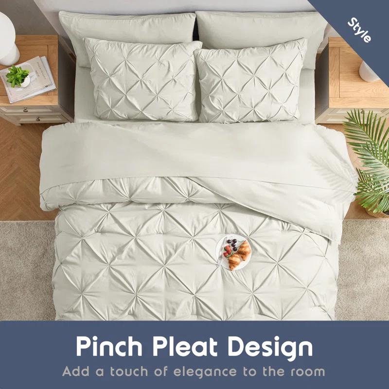 Bed-in-A-Bag Pleated Comforter Set with Bed Sheets