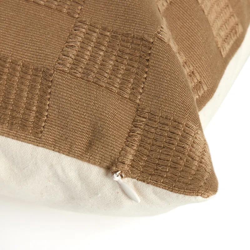 Four Hands HANDWOVEN CHECKED Checkered Cotton Reversible Throw Pillow