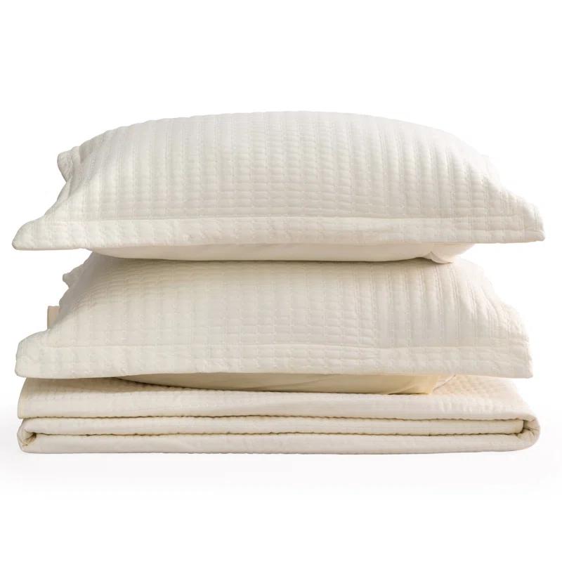 FreshFolds Modern & Contemporary Stripe Stitched Quilt Set with Shams