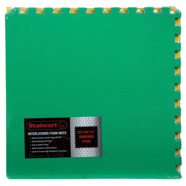 Stalwart Stalwart 24-Inch EVA Foam Tiles 4-Pack - 16 SQ FT - Workout Mat or Baby Playmat, Multicolor (Set of 4)