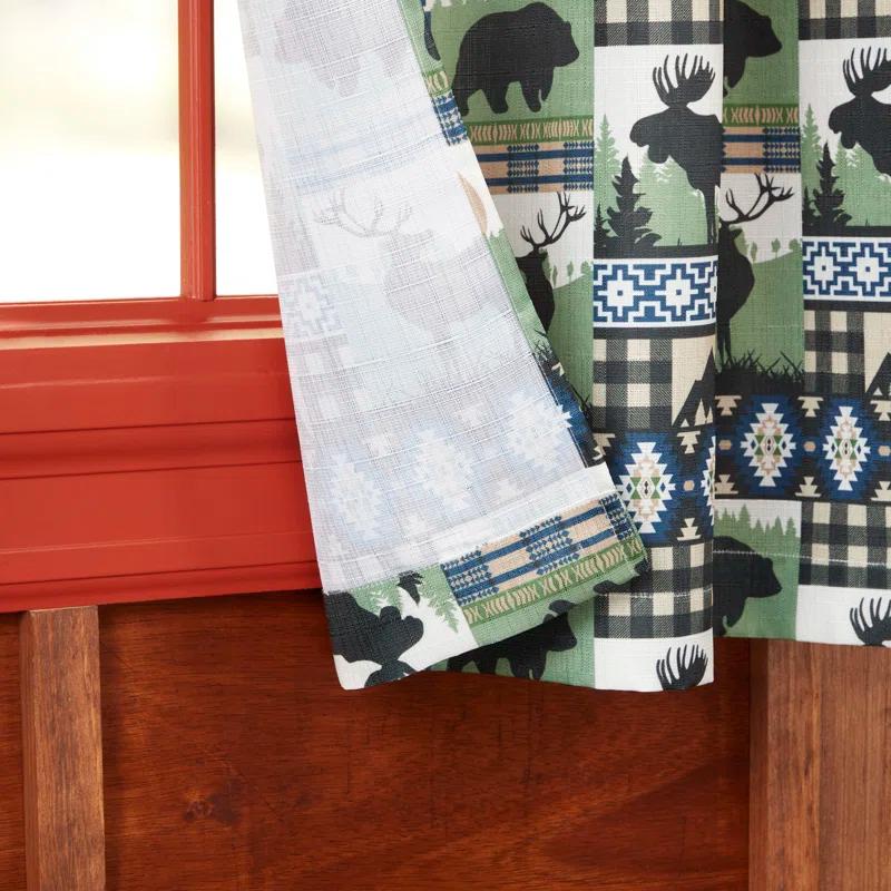 Amalgamated Textiles Polyester Semi Sheer Curtain Pair (Set of 3)