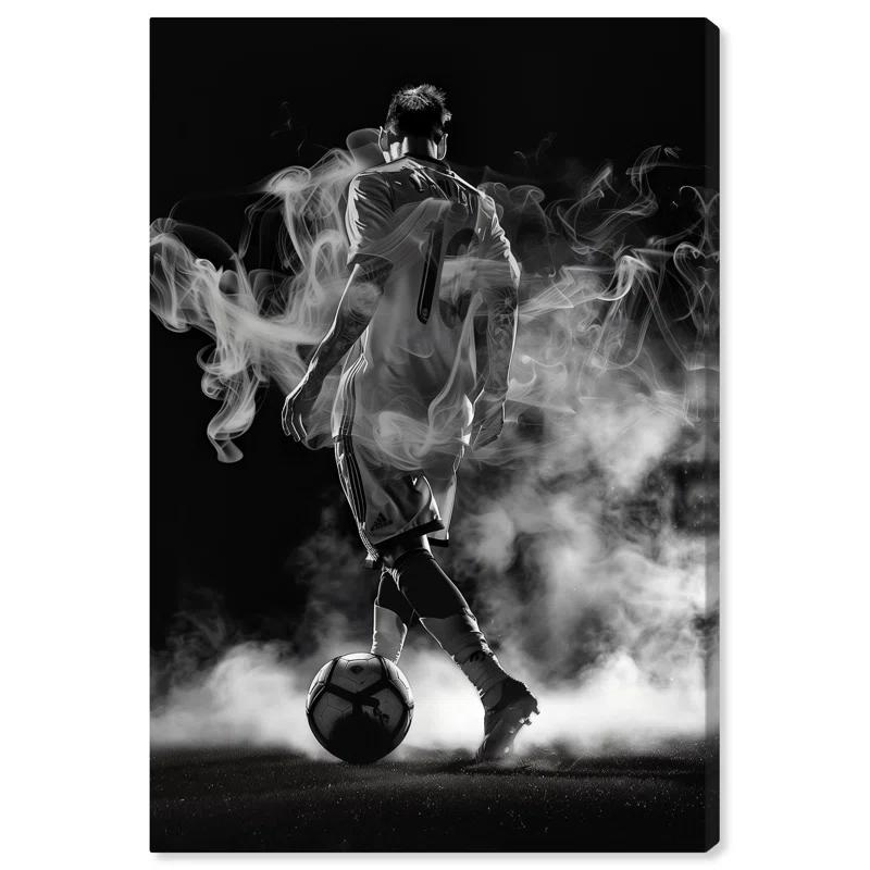 Notori Art Athlete in Smoke Canvas Black and White Art Prints by Notoriart