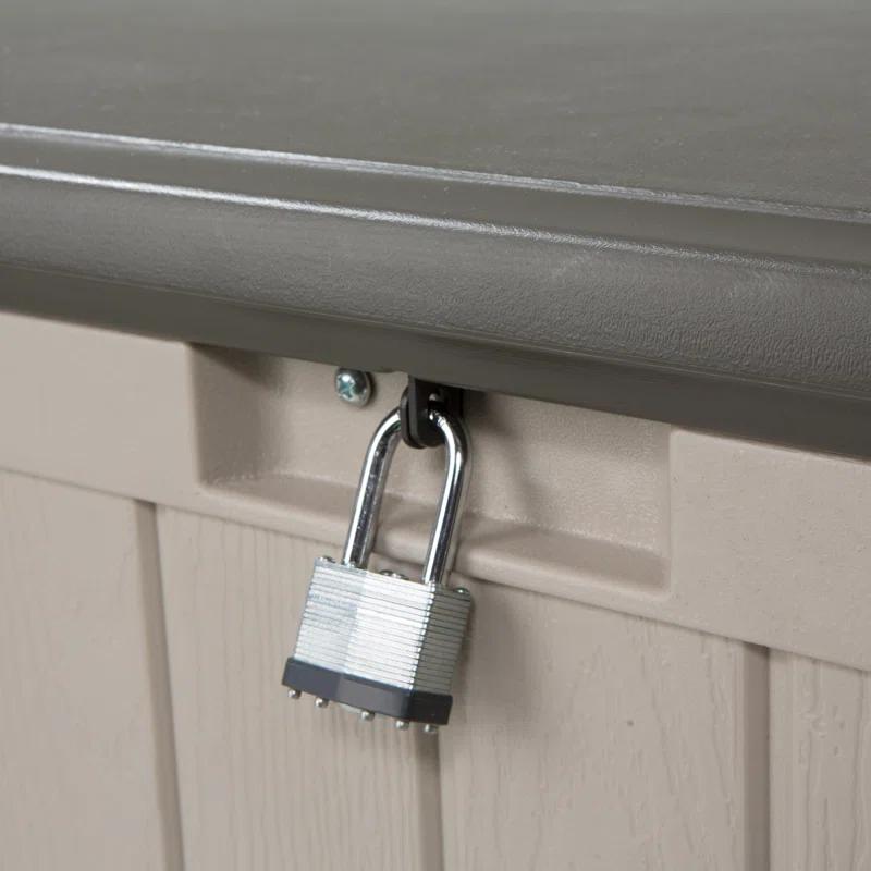 Lifetime Lifetime 50.3'' W 116 Gallons Water Resistant Polyethylene Plastic Lockable Deck Box in Tan