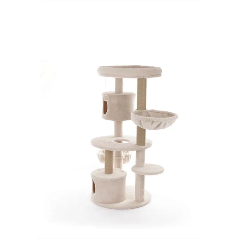 TRIXIE TRIXIE Anna 50-in Cat Tree, Jute Scratching Posts, Cat Tower with Condos, Hammocks, Platforms, Hanging Cat Toy