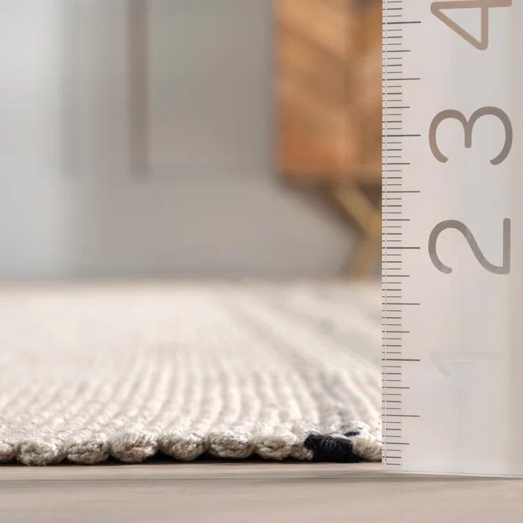 Breakwater Bay Aloizas Striped Cotton Area Rug | Wayfair