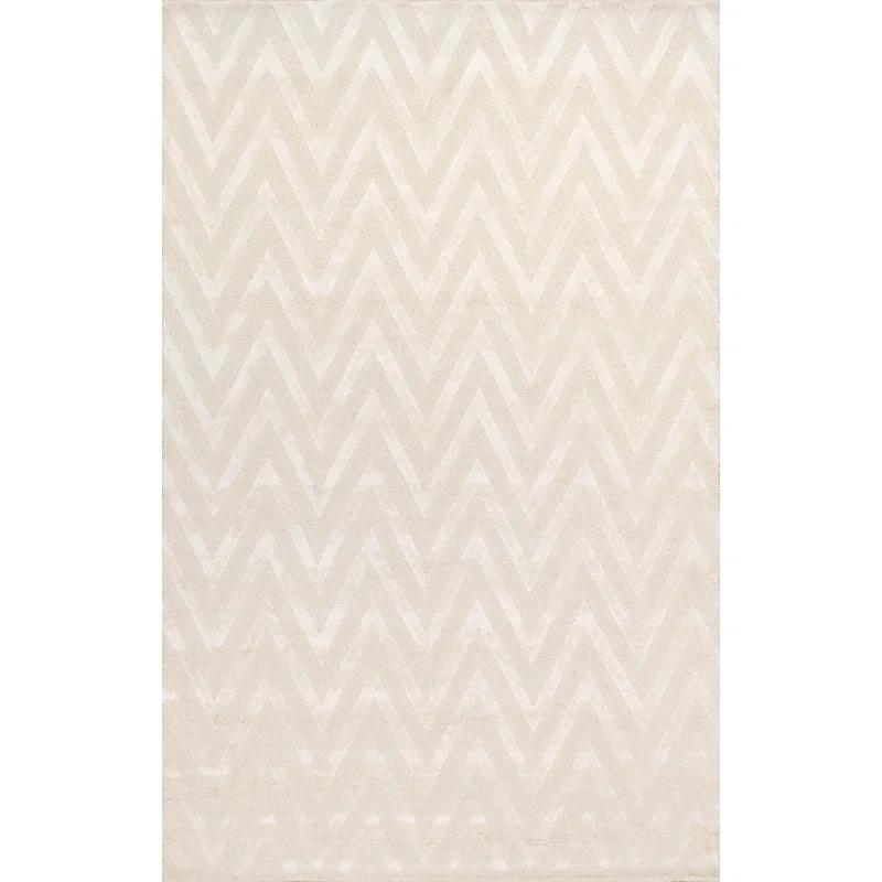 Pasargad Hand-Tufted Bamboo Silk & Wool Ivory Area Rug