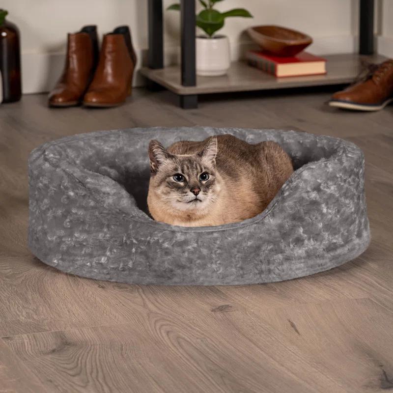 FurHaven Ultra Plush Oval Donut Dog Bed