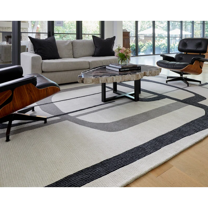 Nobu Architectural Mid-Century Modern Area Rug
