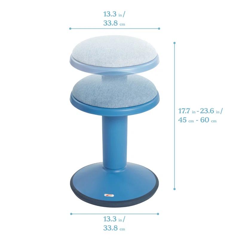 ECR4Kids ECR4Kids Sitwell Wobble Stool with Cushion, Adjustable Height, Active Seating