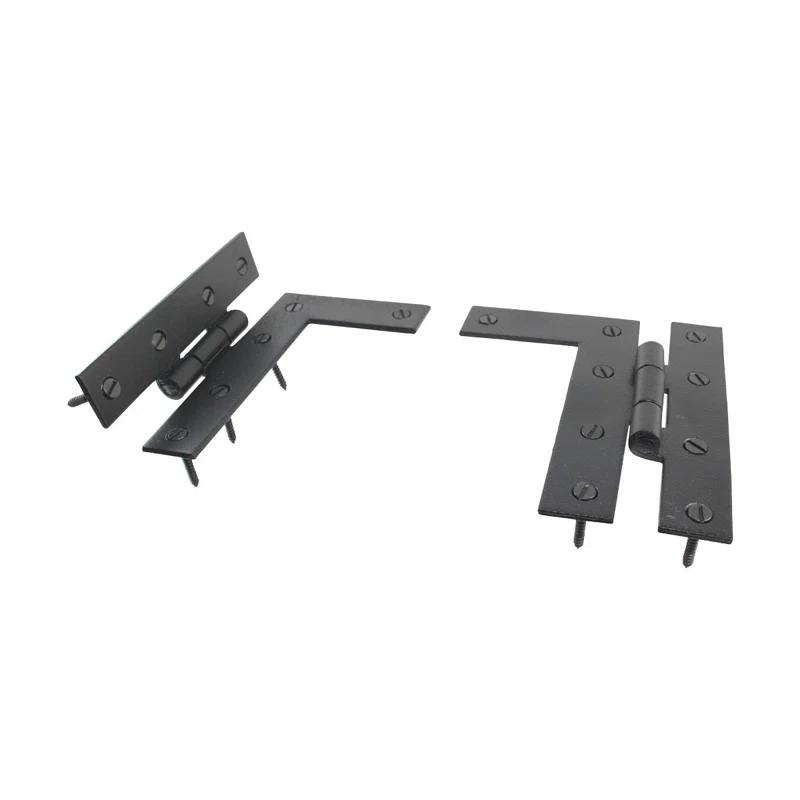 The Renovators Supply Inc. Pair Flush H-L Wrought Iron Cabinet Hinge Surface Mount Hinge
