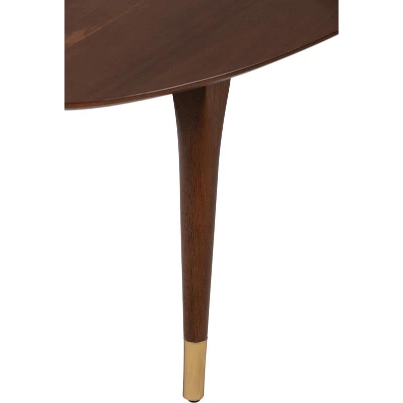 Elle Decor Clemintine Elle Decor Mid-Century Modern Oval Coffee Table with Brass Accents