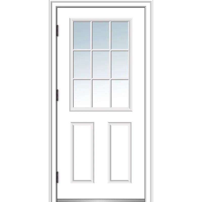 MMI DOOR Clear Glass 80'' Fiberglass Front Entry Doors