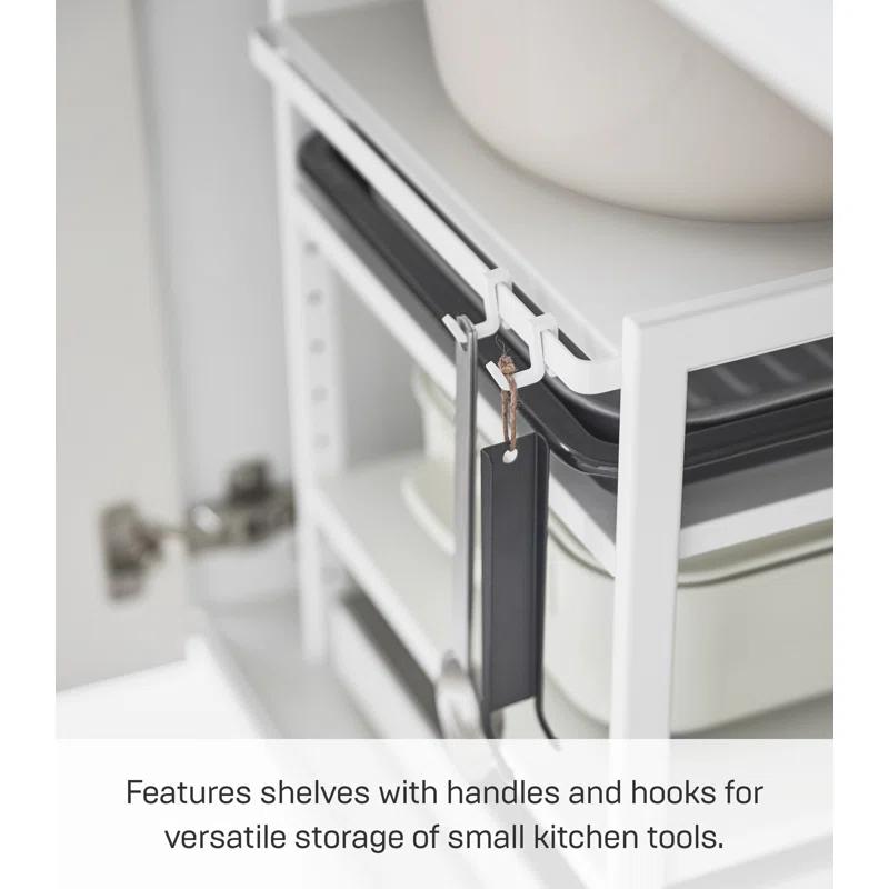 Yamazaki Home Yamazaki Home Three-Tier Cabinet Storage Rack, Steel, Adjustable