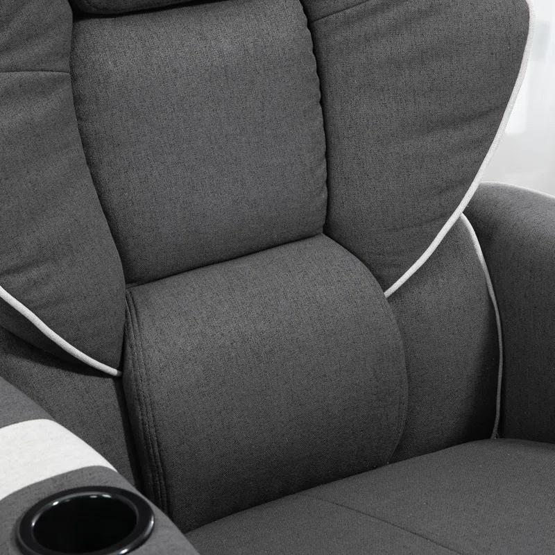 HomCom Faux Leather Manual Swivel Ergonomic Recliner | Wayfair
