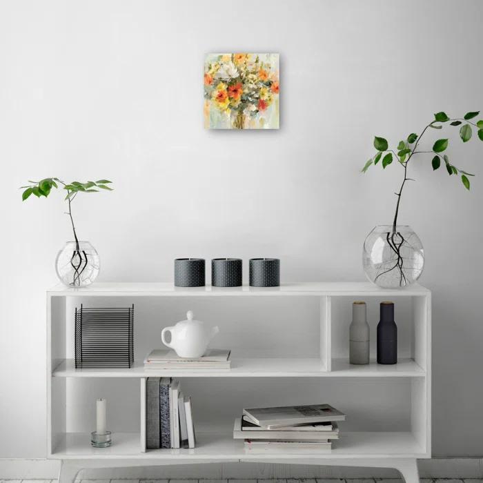 Red Barrel Studio® Mason Jar Flowers by Studio Arts Canvas Art Print