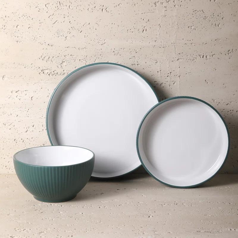 Christian Siriano Christian Siriano Larosso 24-Piece Dinnerware Set with Dinner Bowls and Pasta Bowls, Stoneware