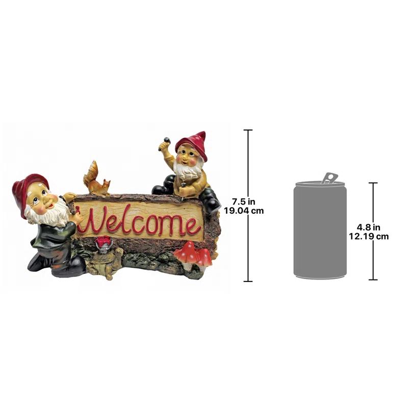 Design Toscano Greeting Gnomes Welcome Sign Statue