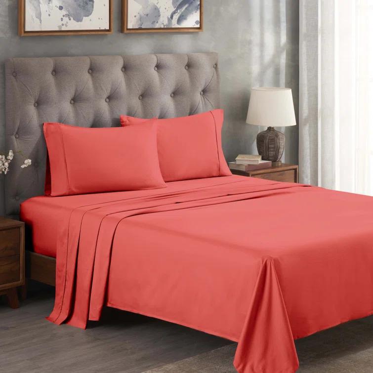 Superior Egyptian Cotton 300 Thread Count Solid Deep Pocket Bed Sheet Set