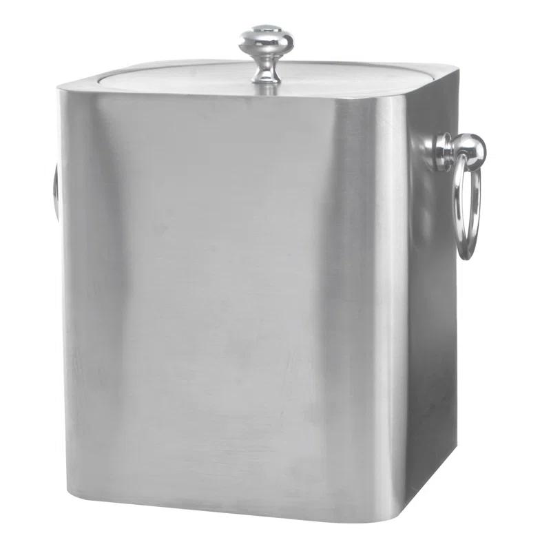 Service Ideas Square 3 Liter Stainless Steel Ice Bucket