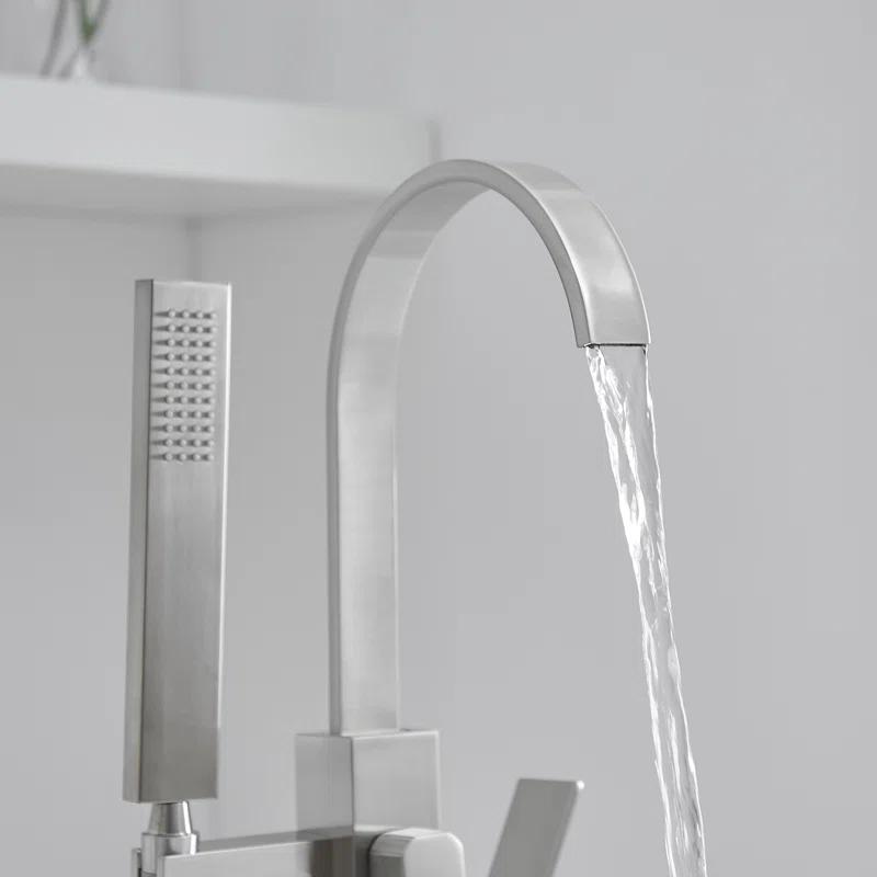 VIBRANTBATH A-97011-N 1 Handle Floor Clawfoot Tub Faucet with Diverter
