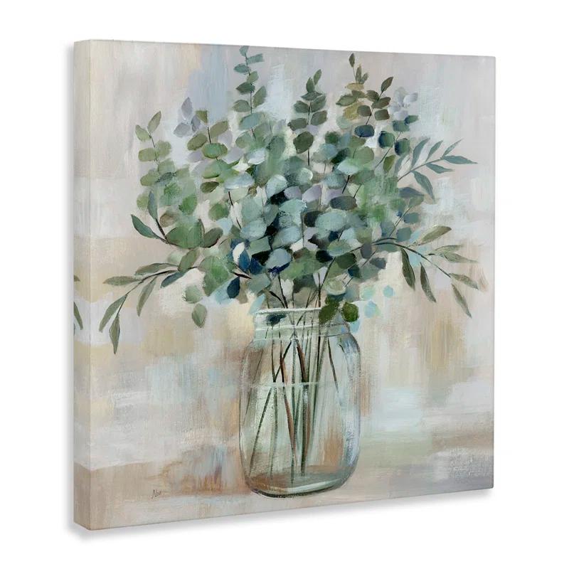 Stupell Industries " Soothing Eucalyptus Flower Herb Arrangement Rustic Jar " by Nan Painting Print