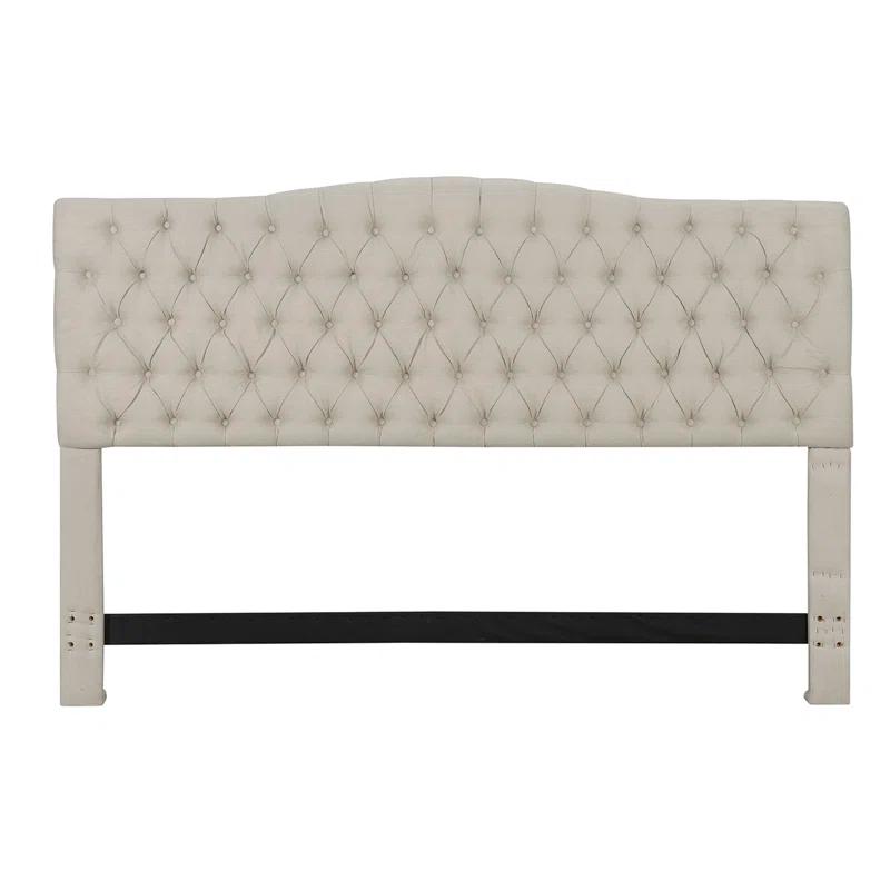Elle Decor Elle Decor Celeste Tufted Upholstered Padded Headboard with Contemporary Button Tufting