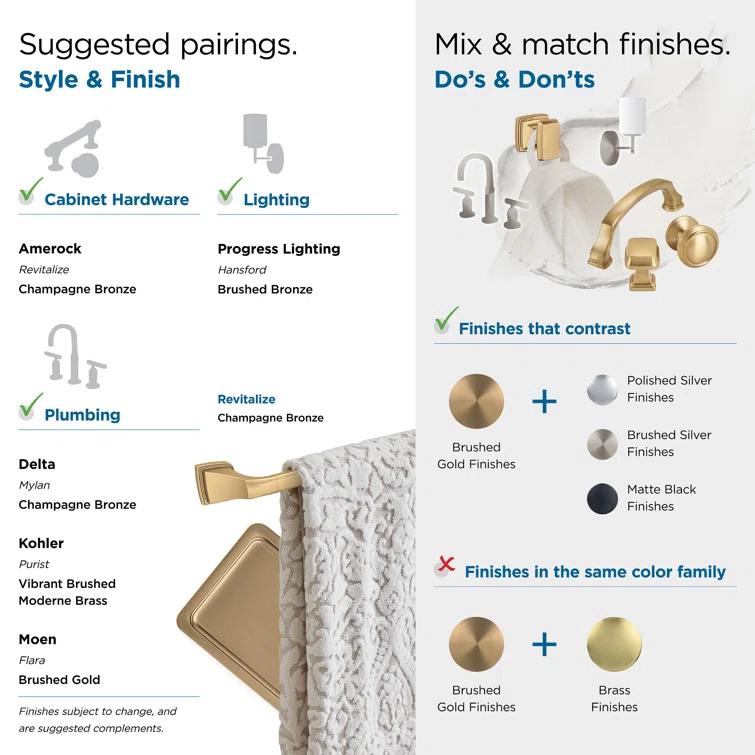 Amerock Revitalize 19.75" Wall Mounted Towel Bar BH36033CZ