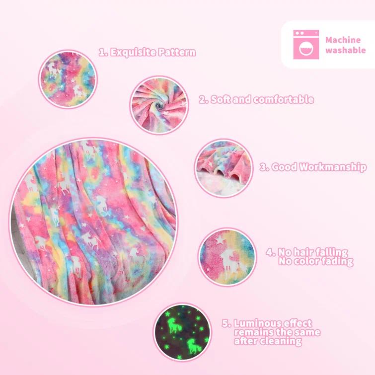 Catalonia Catalonia Glow in The Dark Throw Blanket for Kids