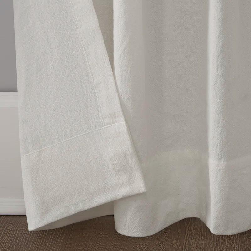 August Grove® Archaeo Sarro Washed Cotton Semi-Sheer Tab Top Curtain Panel