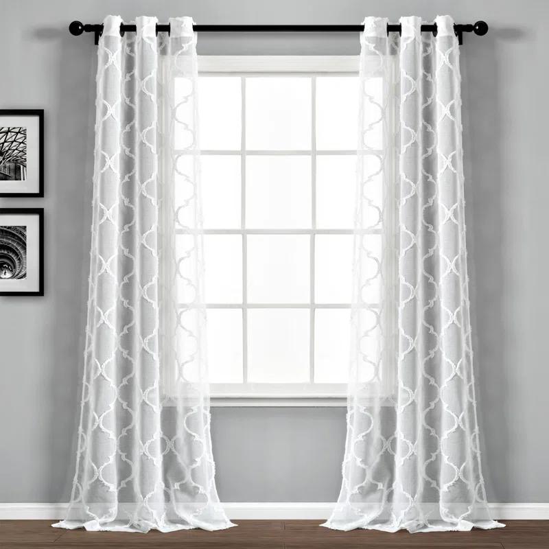 Lush Decor Avon Trellis Sheer Trellis Sheer Curtain Panels (Set of 2)