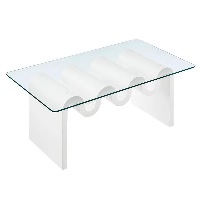 Modway Ondine Glass Top Coffee Table In Spiced Apple