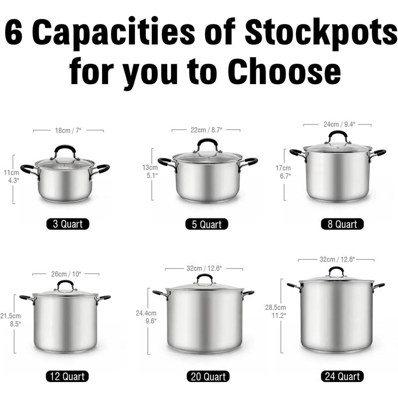 Cook N Home Cook N Home Professional Stainless Steel Stockpot with Lid