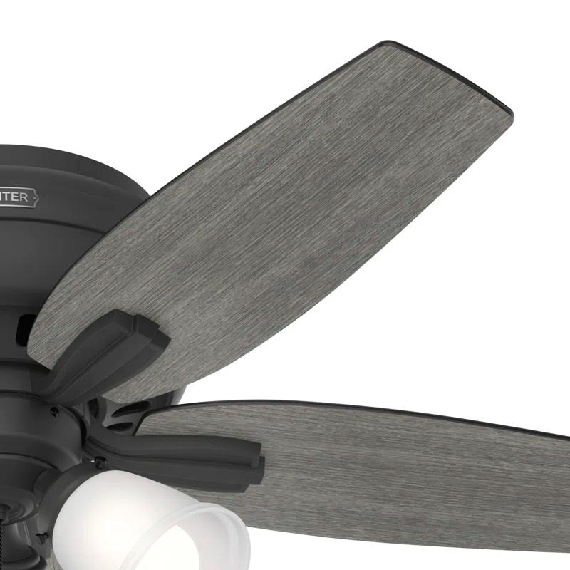 Hunter Fan Newsome 42" 5 - Blade Traditional Indoor Flush Mount Ceiling Fan with Lights and Pull Chains