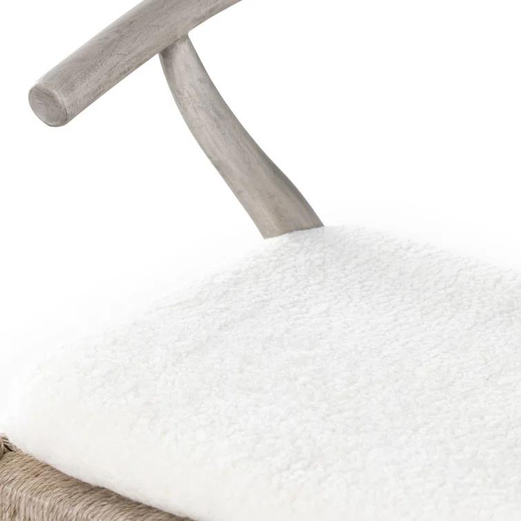 Ivory Natural Wood Wishbone Arm Chair