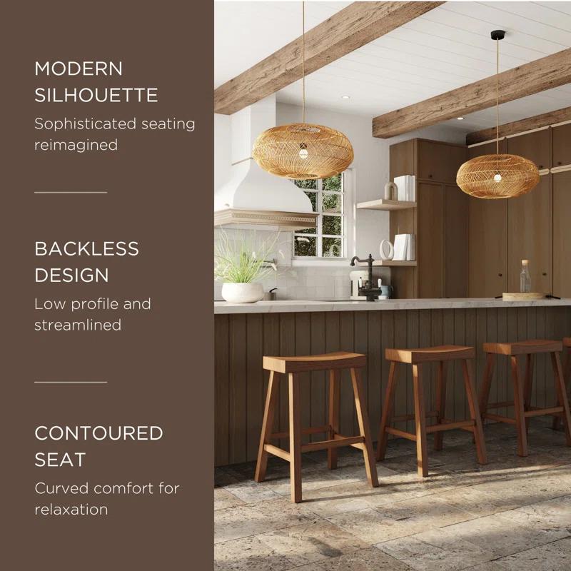 Maven Lane Vincent Wooden Kitchen Bar Stool
