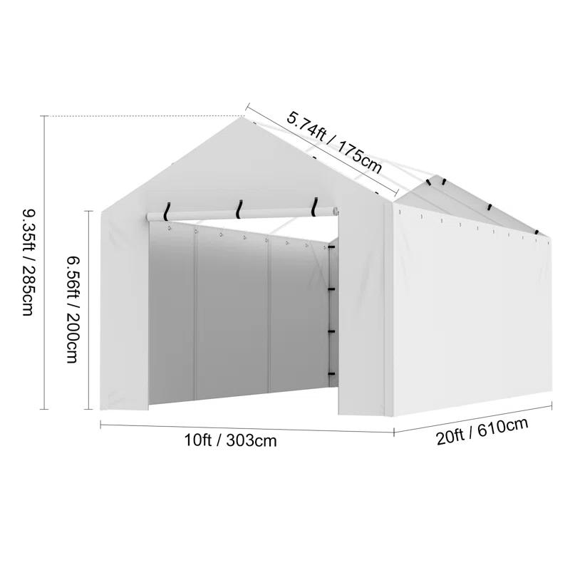 VEVOR 10 Ft. W x 20 Ft. D Garage