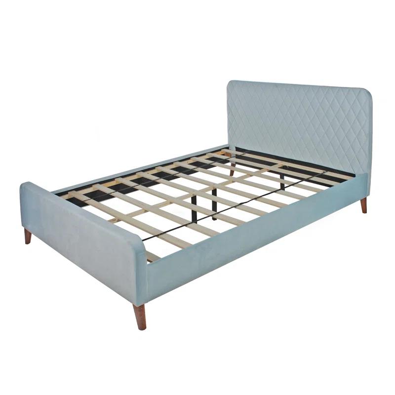 Roza Velvet Upholstered Queen Bed